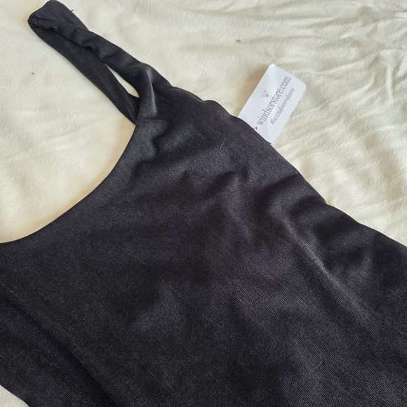 Windsor Slinky Midi Little Black Dress with Open Tie-Back NWT - Picture 5 of 8